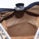 Christian Dior Trotter Canvas Boston Bag Navy Silver Auth 208142-22