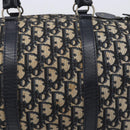 Christian Dior Trotter Canvas Boston Bag Navy Silver Auth 208142-4