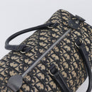Christian Dior Trotter Canvas Boston Bag Navy Silver Auth 208142-8