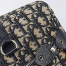 Christian Dior Trotter Canvas Boston Bag Navy Silver Auth 208142-9