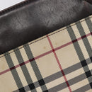 BURBERRY Nova Check Hand Bag Canvas Beige Silver Auth 208144-15