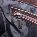 BURBERRY Nova Check Hand Bag Canvas Beige Silver Auth 208144-24