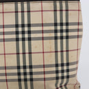 BURBERRY Nova Check Hand Bag Canvas Beige Silver Auth 208144-4