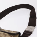 GUCCI GG Canvas Waist Bag Beige Silver 131236 Auth 208149-10
