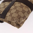 GUCCI GG Canvas Waist Bag Beige Silver 131236 Auth 208149-16