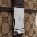 GUCCI GG Canvas Waist Bag Beige Silver 131236 Auth 208149-18