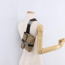 GUCCI GG Canvas Waist Bag Beige Silver 131236 Auth 208149-27