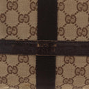 GUCCI GG Canvas Waist Bag Beige Silver 131236 Auth 208149-5