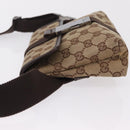 GUCCI GG Canvas Waist Bag Beige Silver 131236 Auth 208149-7