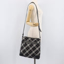 BURBERRY Nova Check Shoulder Bag Canvas Black Silver Auth 208150-24