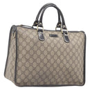 GUCCI GG Supreme Hand Bag PVC Beige Gold Tone 190259 Auth 208151-1