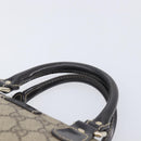 GUCCI GG Supreme Hand Bag PVC Beige Gold Tone 190259 Auth 208151-11