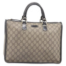GUCCI GG Supreme Hand Bag PVC Beige Gold Tone 190259 Auth 208151-2