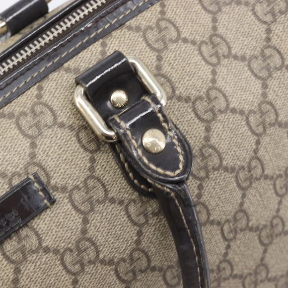 GUCCI GG Supreme Hand Bag PVC Beige Gold Tone 190259 Auth 208151