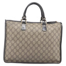 GUCCI GG Supreme Hand Bag PVC Beige Gold Tone 190259 Auth 208151-3