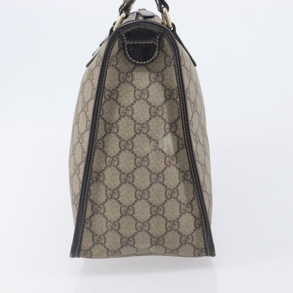 GUCCI GG Supreme Hand Bag PVC Beige Gold Tone 190259 Auth 208151
