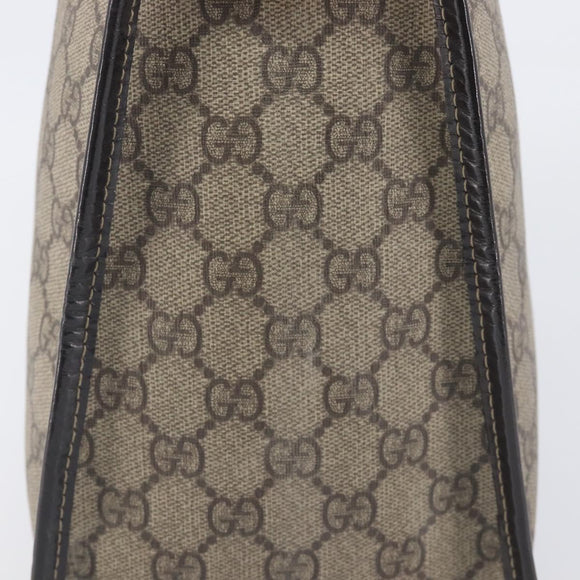 GUCCI GG Supreme Hand Bag PVC Beige Gold Tone 190259 Auth 208151