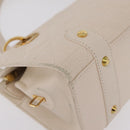 Christian Dior Canage Shoulder Bag Lamb Skin Beige Gold Tone Auth 208153-16