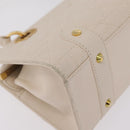 Christian Dior Canage Shoulder Bag Lamb Skin Beige Gold Tone Auth 208153-18
