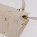 Christian Dior Canage Shoulder Bag Lamb Skin Beige Gold Tone Auth 208153-19