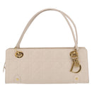 Christian Dior Canage Shoulder Bag Lamb Skin Beige Gold Tone Auth 208153-13