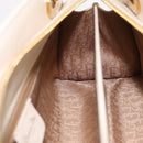 Christian Dior Canage Shoulder Bag Lamb Skin Beige Gold Tone Auth 208153-23