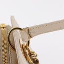 Christian Dior Canage Shoulder Bag Lamb Skin Beige Gold Tone Auth 208153-10