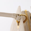 Christian Dior Canage Shoulder Bag Lamb Skin Beige Gold Tone Auth 208153-30
