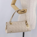 Christian Dior Canage Shoulder Bag Lamb Skin Beige Gold Tone Auth 208153-31