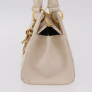 Christian Dior Canage Shoulder Bag Lamb Skin Beige Gold Tone Auth 208153-4