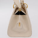 Christian Dior Canage Shoulder Bag Lamb Skin Beige Gold Tone Auth 208153-6
