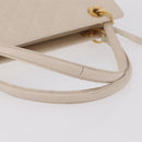 Christian Dior Canage Shoulder Bag Lamb Skin Beige Gold Tone Auth 208153-8