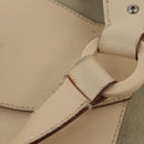 Salvatore Ferragamo Gancini Hand Bag Suede Beige Silver Auth 208154-11