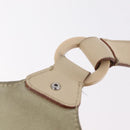 Salvatore Ferragamo Gancini Hand Bag Suede Beige Silver Auth 208154-12