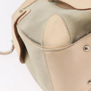 Salvatore Ferragamo Gancini Hand Bag Suede Beige Silver Auth 208154-14