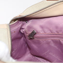 Salvatore Ferragamo Gancini Hand Bag Suede Beige Silver Auth 208154-24