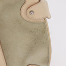 Salvatore Ferragamo Gancini Hand Bag Suede Beige Silver Auth 208154-3