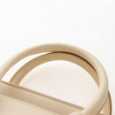 CELINE Tie bag Hand Bag Leather Beige Gold Tone Auth 208155V-15