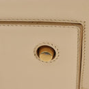 CELINE Tie bag Hand Bag Leather Beige Gold Tone Auth 208155V-8