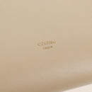 CELINE Tie bag Hand Bag Leather Beige Gold Tone Auth 208155V-20