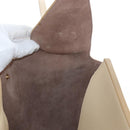CELINE Tie bag Hand Bag Leather Beige Gold Tone Auth 208155V-24