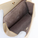 CELINE Tie bag Hand Bag Leather Beige Gold Tone Auth 208155V-32