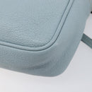 Miu Miu Madras Shoulder Bag Leather Light Blue Gold Tone Auth 208156V-14