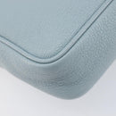 Miu Miu Madras Shoulder Bag Leather Light Blue Gold Tone Auth 208156V-15