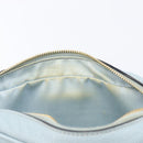 Miu Miu Madras Shoulder Bag Leather Light Blue Gold Tone Auth 208156V-25