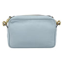 Miu Miu Madras Shoulder Bag Leather Light Blue Gold Tone Auth 208156V-3
