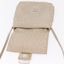 FENDI Zucchino Canvas Mamma Baguette Shoulder Bag Beige Gold 8BT075 Auth 208158-20