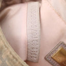 FENDI Zucchino Canvas Mamma Baguette Shoulder Bag Beige Gold 8BT075 Auth 208158-28