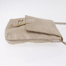 FENDI Zucchino Canvas Mamma Baguette Shoulder Bag Beige Gold 8BT075 Auth 208158-5