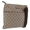 GUCCI GG Supreme Shoulder Bag PVC Beige Silver 141626 Auth 208159-1